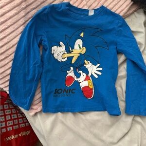 H&M Blue Sonic Kids Long Sleeve Tee